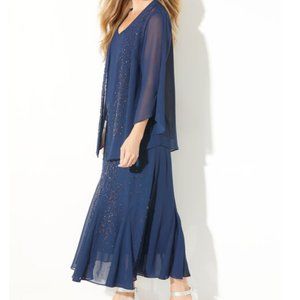 Navy Mother-of-the-Bride MOB Plus Size 3-4X Formal 2-Piece Dress + Jacket